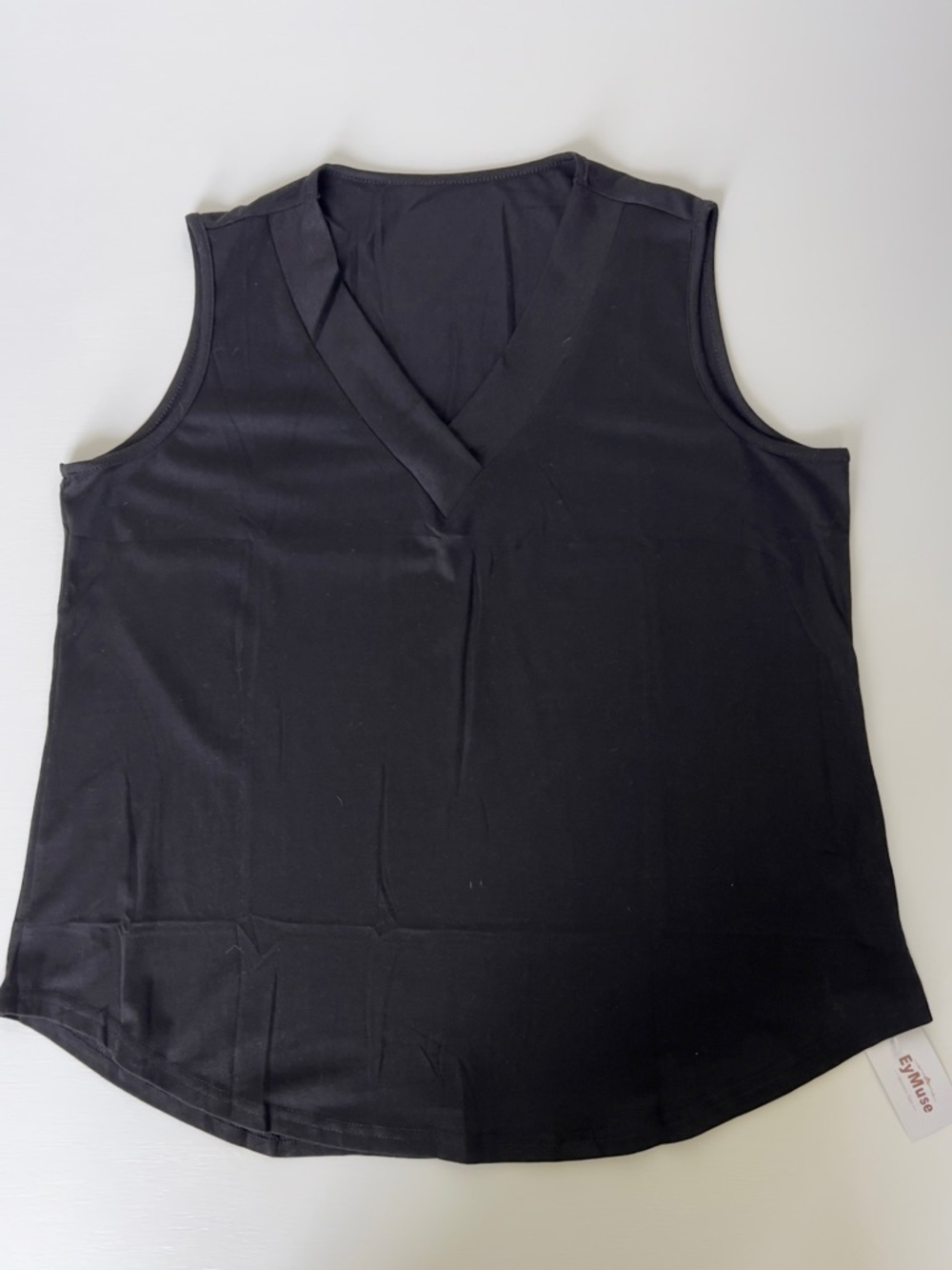 Muse Black V-Neck Sleeveless Tank Top
